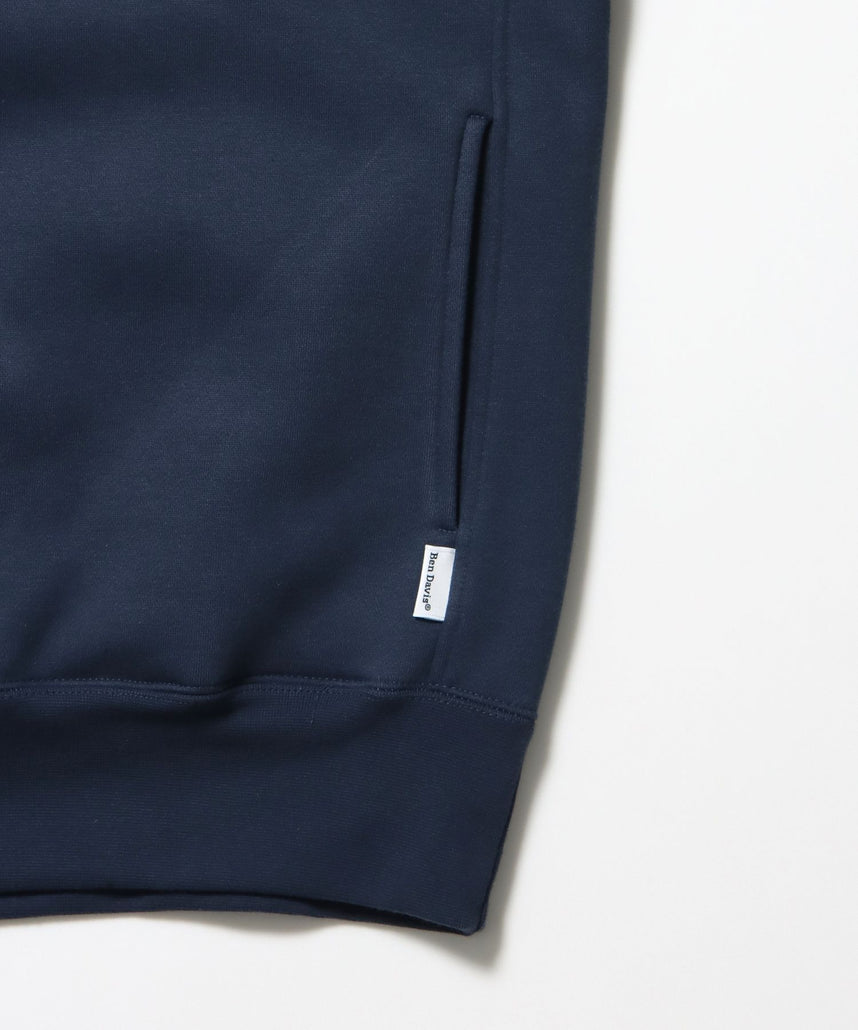 HEAVY SWEAT HALF ZIP / ヘビースウェット ハーフジップ 裏起毛 ジップ ワンポイント ブルーグレー