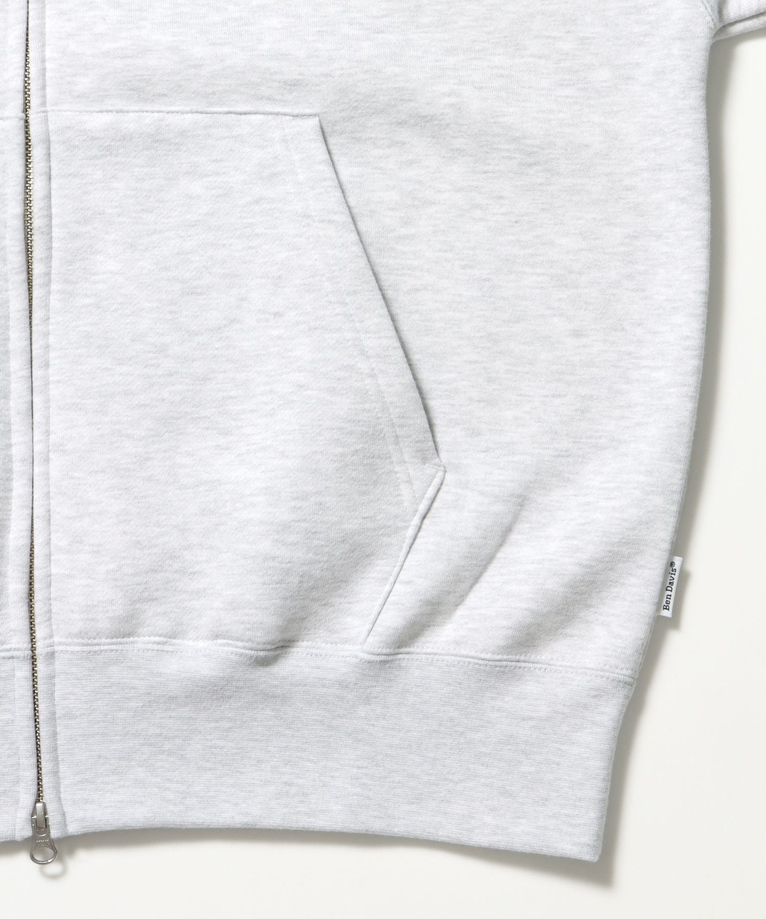HEAVY SWEAT ZIP HOODIE / パーカー ジップ ワンポイント 刺繍 裏起毛 アッシュグレー