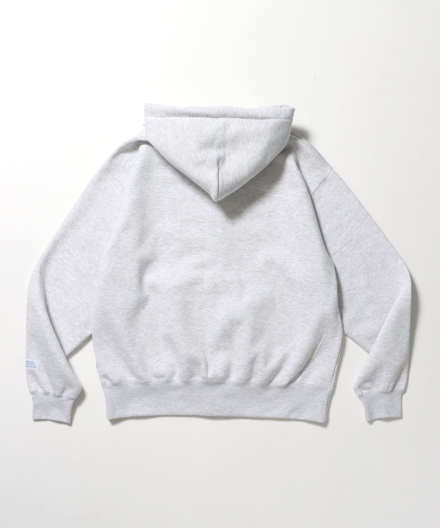 HEAVY SWEAT ZIP HOODIE / パーカー ジップ ワンポイント 刺繍 裏起毛 アッシュグレー