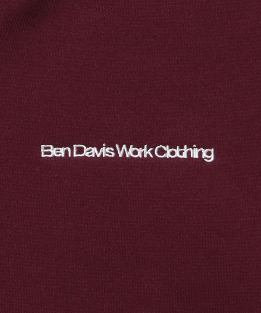 HEAVY SWEAT ZIP HOODIE / パーカー ジップ ワンポイント 刺繍 裏起毛 バーガンディー