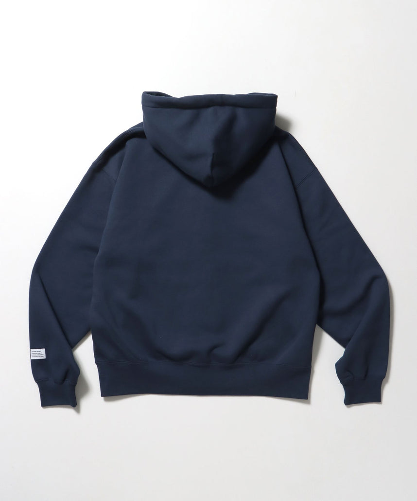 HEAVY SWEAT ZIP HOODIE / パーカー ジップ ワンポイント 刺繍 裏起毛 ブルーグレー