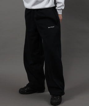 WIDE CURVE SWEAT PANTS / ワイド カーブパンツ スウェットパンツ 裏起毛 ドローコード 刺繍 ブラック