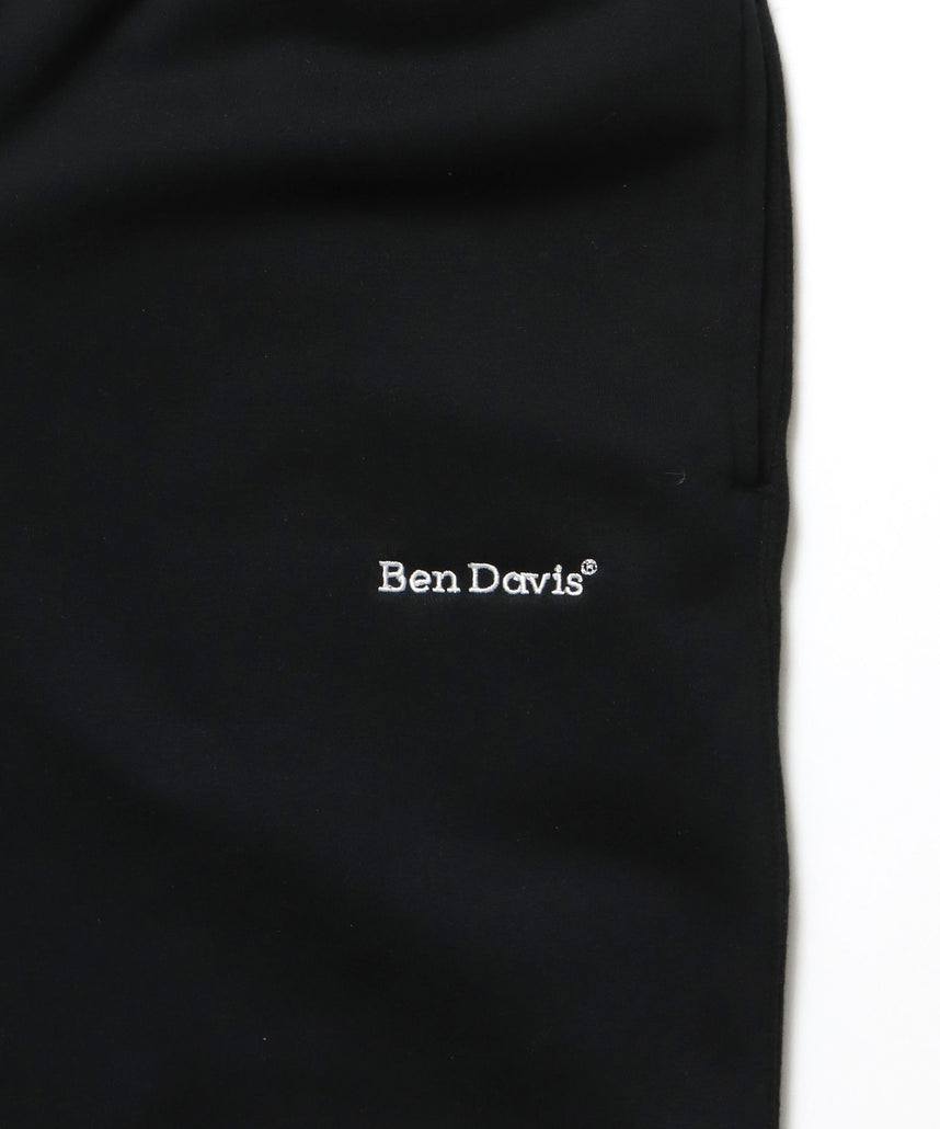 WIDE CURVE SWEAT PANTS / ワイド カーブパンツ スウェットパンツ 裏起毛 ドローコード 刺繍 ブラック