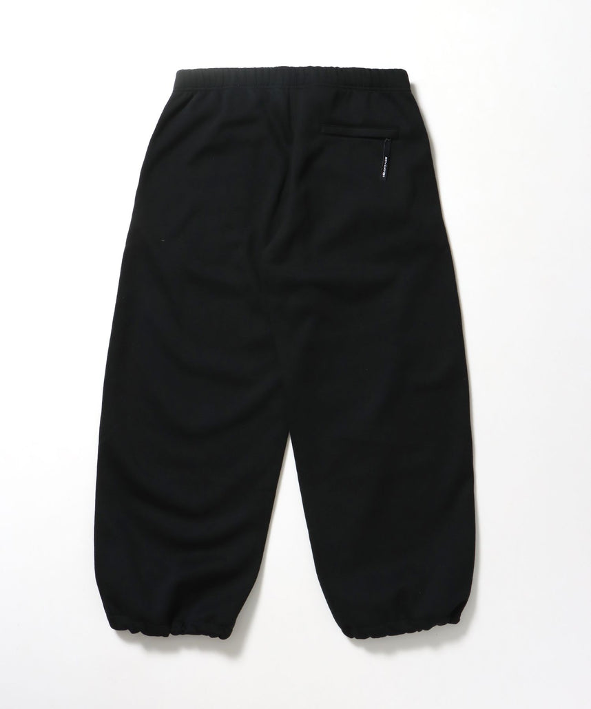 WIDE CURVE SWEAT PANTS / ワイド カーブパンツ スウェットパンツ 裏起毛 ドローコード 刺繍 ブラック
