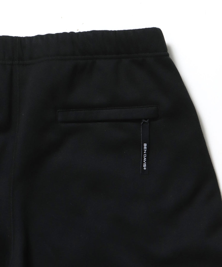 WIDE CURVE SWEAT PANTS / ワイド カーブパンツ スウェットパンツ 裏起毛 ドローコード 刺繍 ブラック