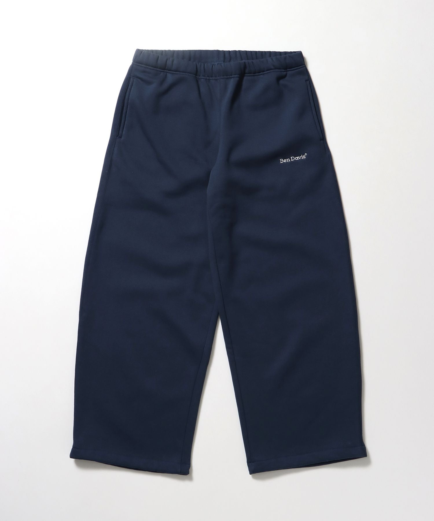 【BEN DAVIS(ベンデイビス)】WIDE CURVE SWEAT PANTS / ワイド カーブパンツ スウェットパンツ 裏起毛 ドローコード 刺繍 ブルーグレー