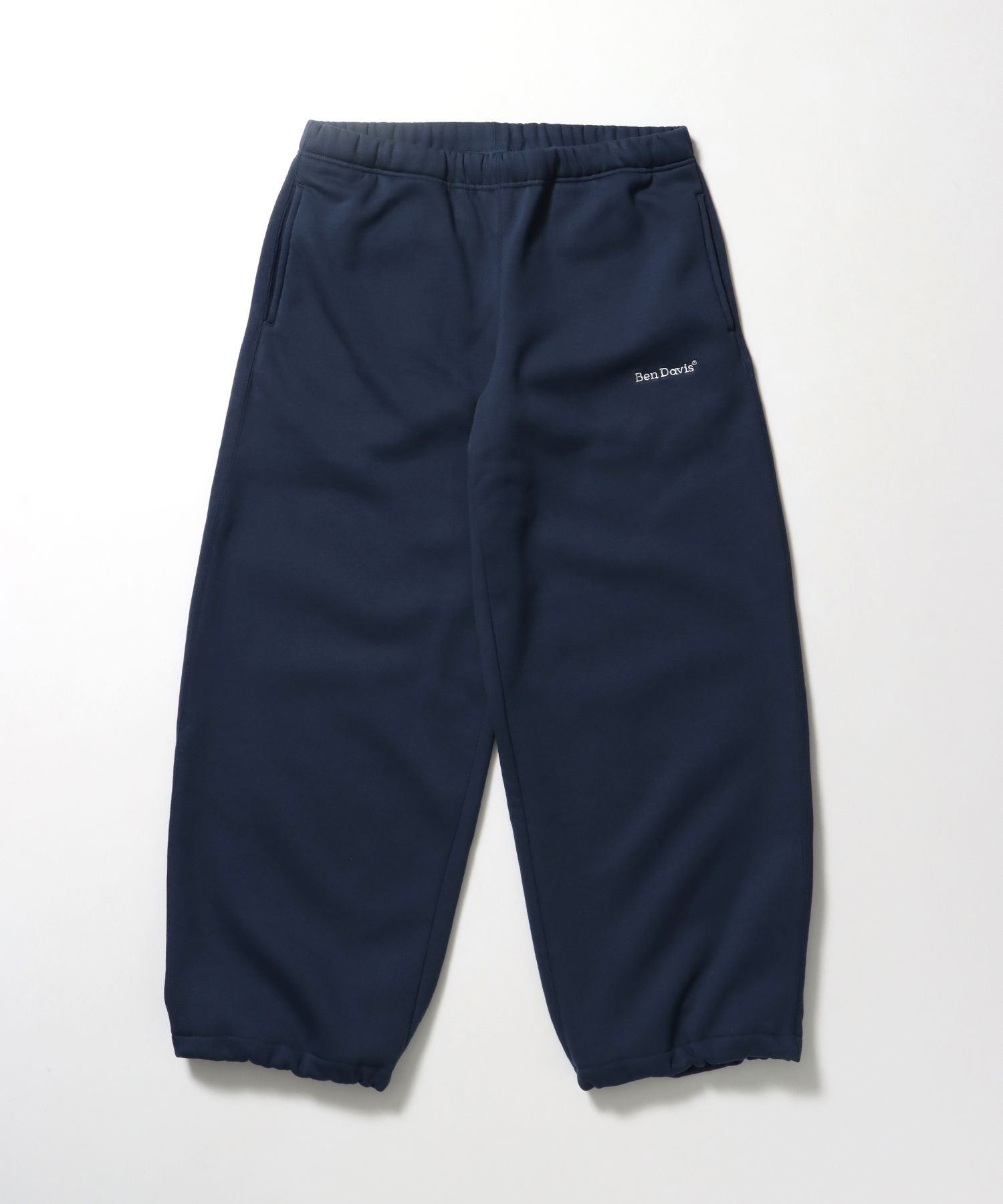 【BEN DAVIS(ベンデイビス)】WIDE CURVE SWEAT PANTS / ワイド カーブパンツ スウェットパンツ 裏起毛 ドローコード 刺繍 ブルーグレー