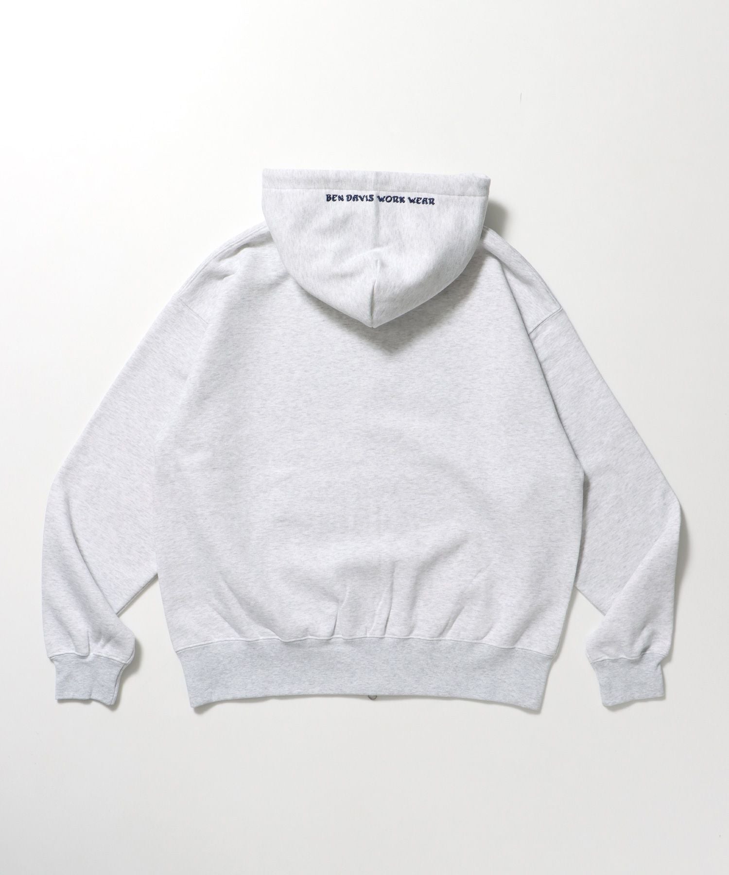 JAGGED LOGO ZIP HOODIE /パーカー ジップパーカー ダブルジップ 短丈 刺繍 アッシュグレー