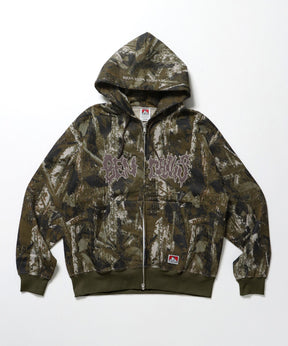 JAGGED LOGO ZIP HOODIE /パーカー ジップパーカー ダブルジップ 短丈 刺繍 柄80