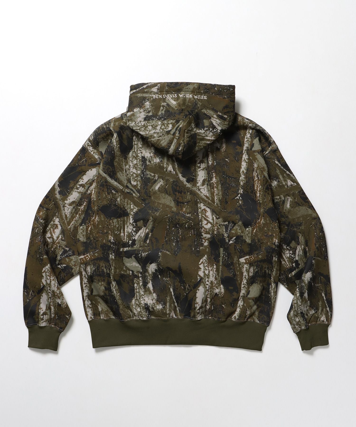 【BEN DAVIS(ベンデイビス)】JAGGED LOGO ZIP HOODIE /パーカー ジップパーカー ダブルジップ 短丈 刺繍 柄80