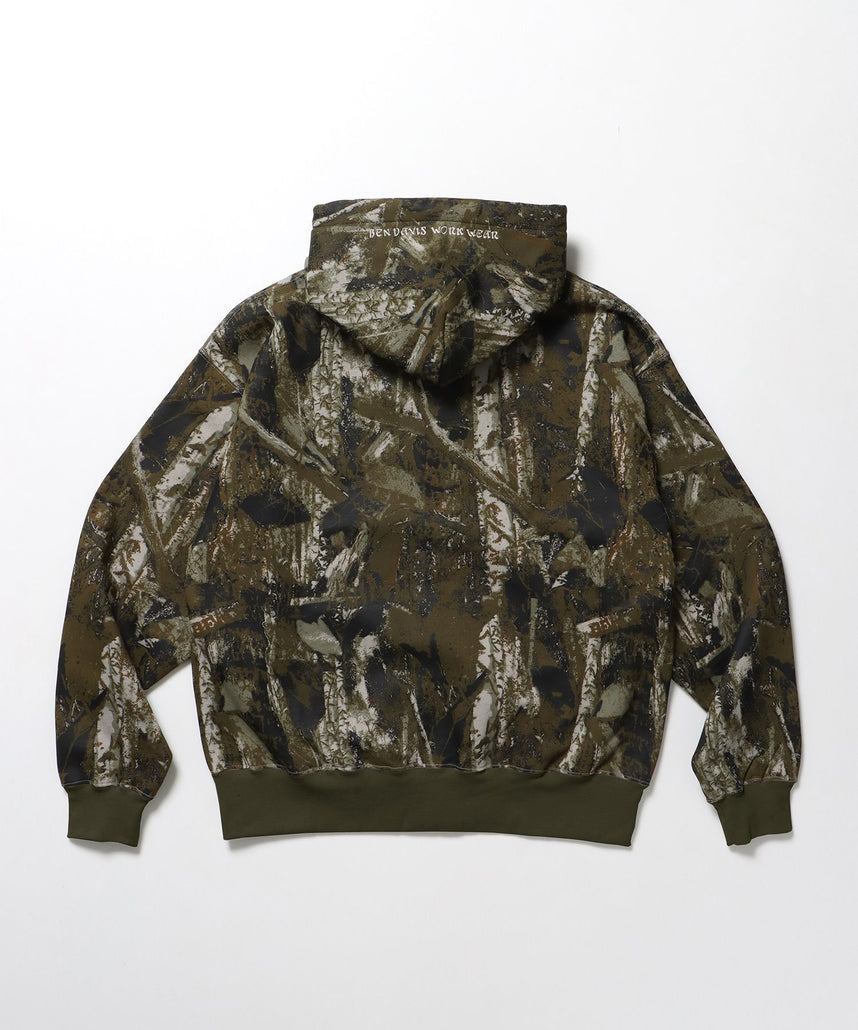 【BEN DAVIS(ベンデイビス)】JAGGED LOGO ZIP HOODIE /パーカー ジップパーカー ダブルジップ 短丈 刺繍 柄80