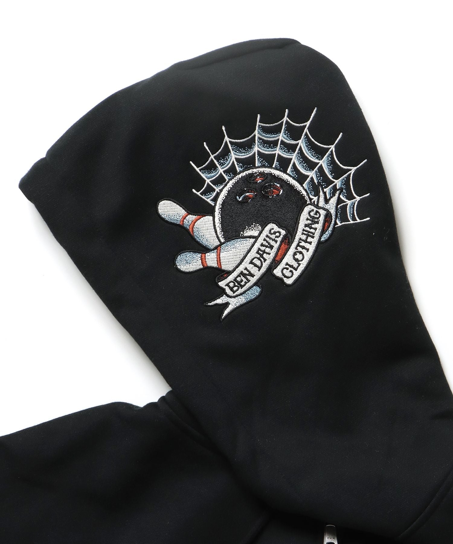 SOUVENIR ZIP HOODIE /パーカー ジップパーカー ダブルジップ 短丈 刺繍 ブラック