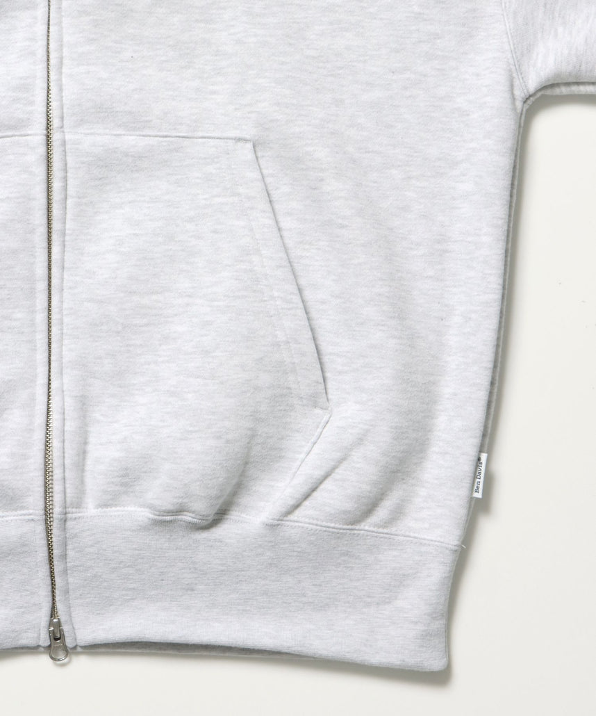 SOUVENIR ZIP HOODIE /パーカー ジップパーカー ダブルジップ 短丈 刺繍 アッシュグレー