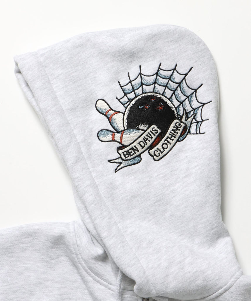 SOUVENIR ZIP HOODIE /パーカー ジップパーカー ダブルジップ 短丈 刺繍 アッシュグレー