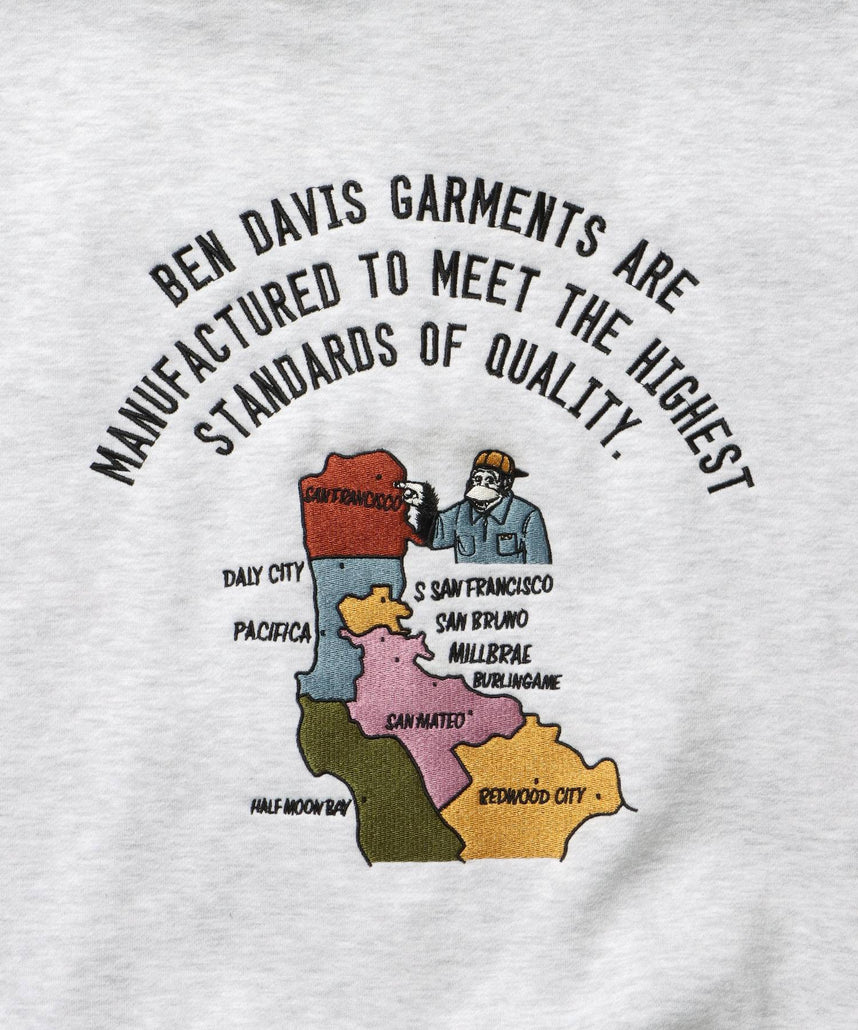 SOUVENIR ZIP HOODIE /パーカー ジップパーカー ダブルジップ 短丈 刺繍 アッシュグレー