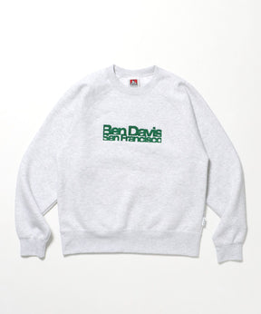 CENTER LOGO RAGLAN CREW (70's FIT) / スウェット ラグラン クルーネック 刺繍 裏起毛 アッシュグレー