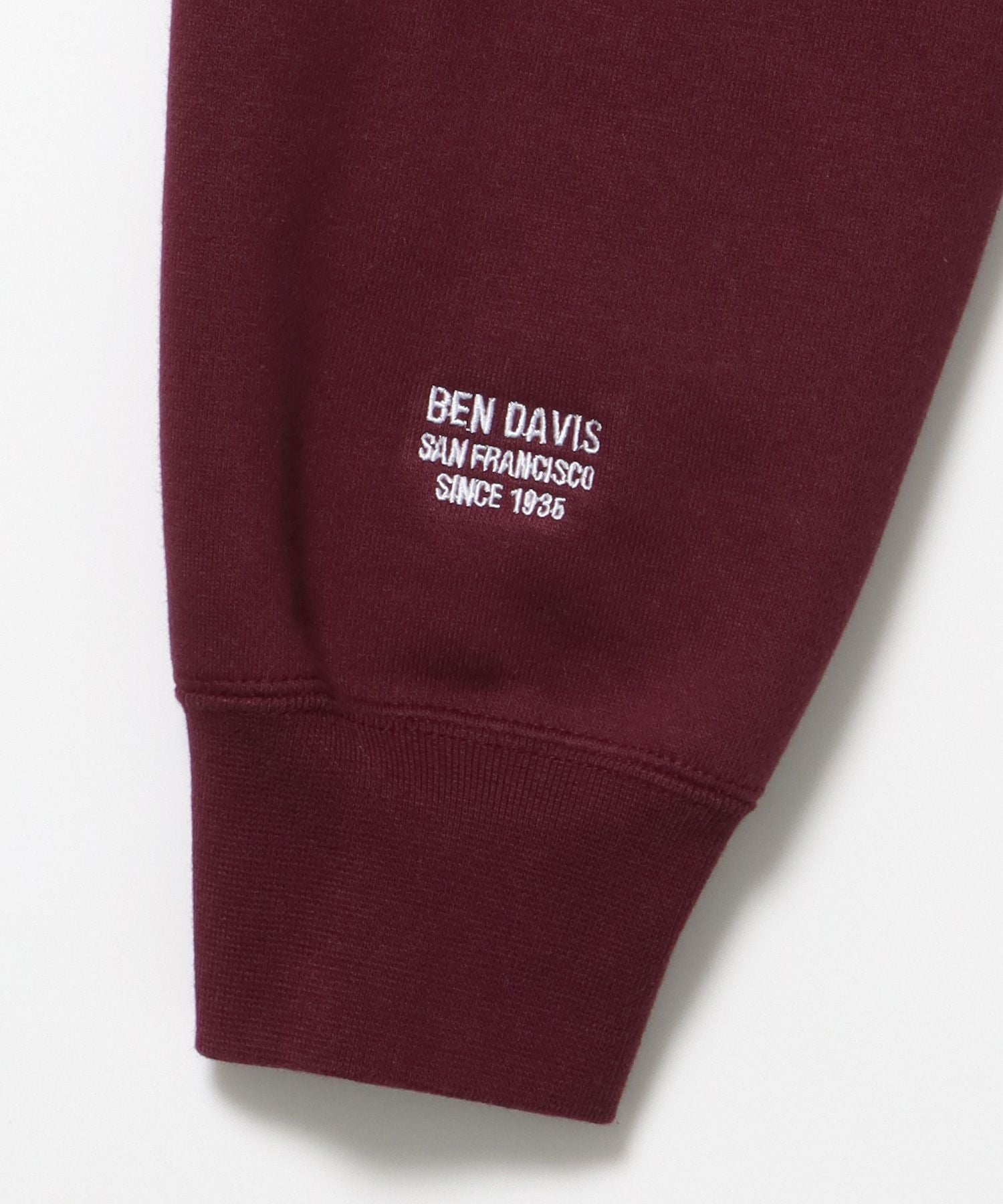 CENTER LOGO RAGLAN CREW (70's FIT) / スウェット ラグラン クルーネック 刺繍 裏起毛 バーガンディー