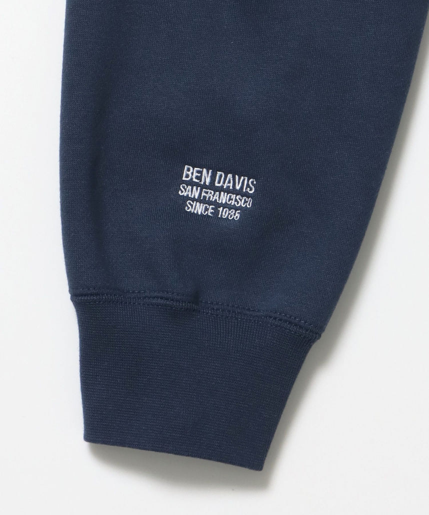 CENTER LOGO RAGLAN CREW (70's FIT) / スウェット ラグラン クルーネック 刺繍 裏起毛 ブルーグレー