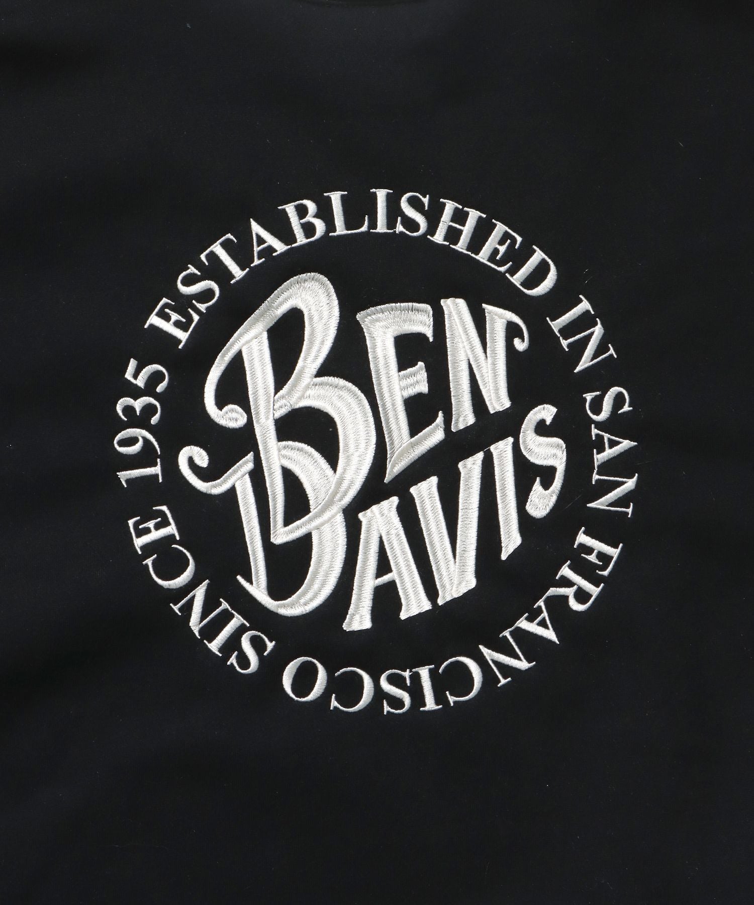 CIRCLE EMB CREW / スウェット ラグラン クルーネック 刺繍 裏起毛 ブラック