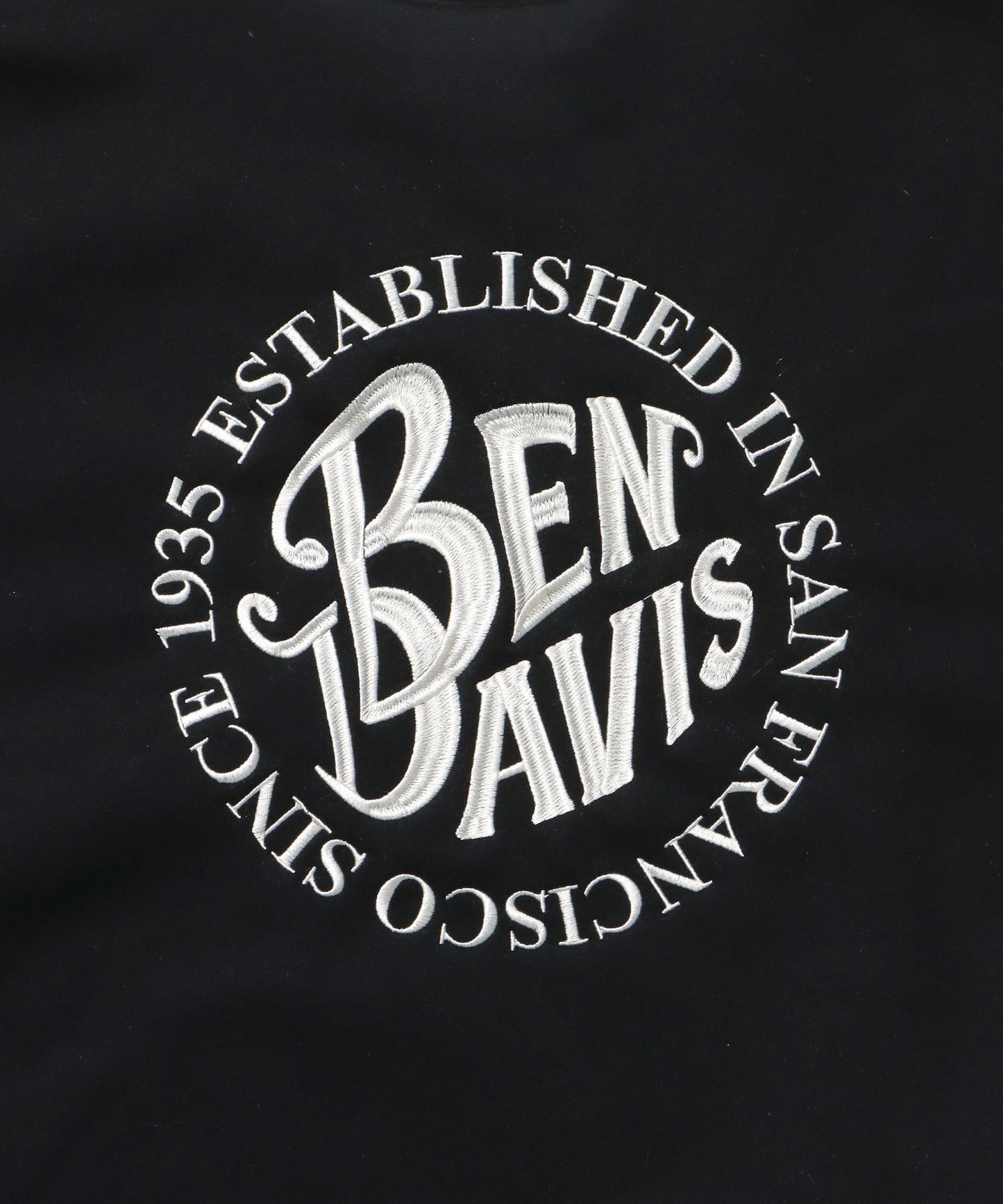 CIRCLE EMB CREW / スウェット ラグラン クルーネック 刺繍 裏起毛 ブラック