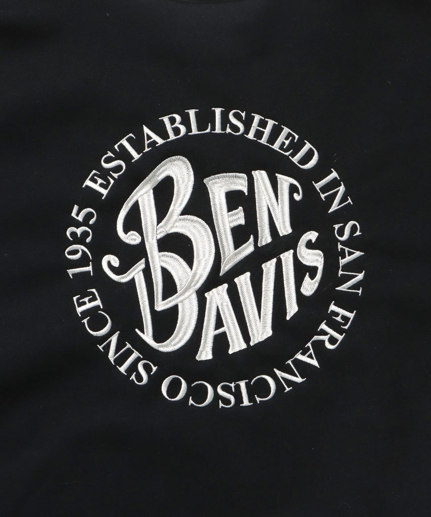 CIRCLE EMB CREW / スウェット ラグラン クルーネック 刺繍 裏起毛 ブラック