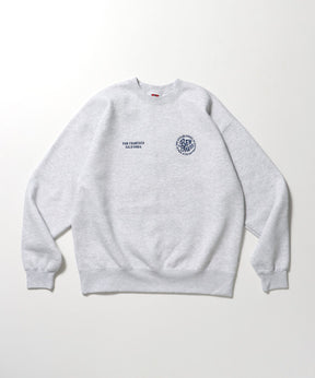 CIRCLE EMB CREW / スウェット ラグラン クルーネック 刺繍 裏起毛 アッシュグレー