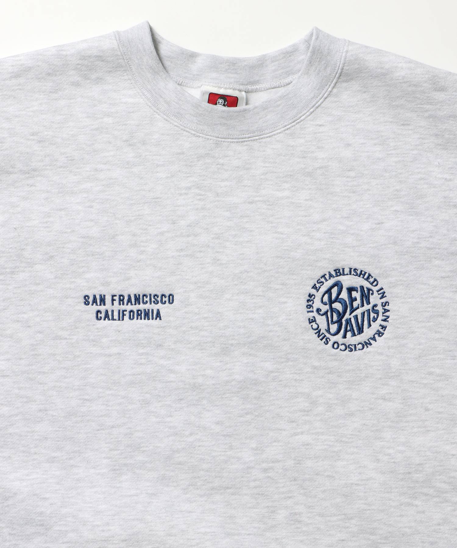 CIRCLE EMB CREW / スウェット ラグラン クルーネック 刺繍 裏起毛 アッシュグレー