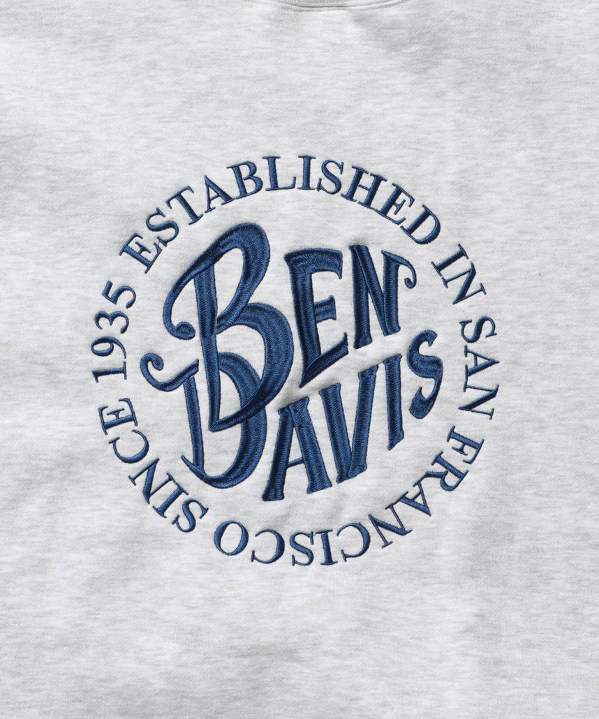 CIRCLE EMB CREW / スウェット ラグラン クルーネック 刺繍 裏起毛 アッシュグレー