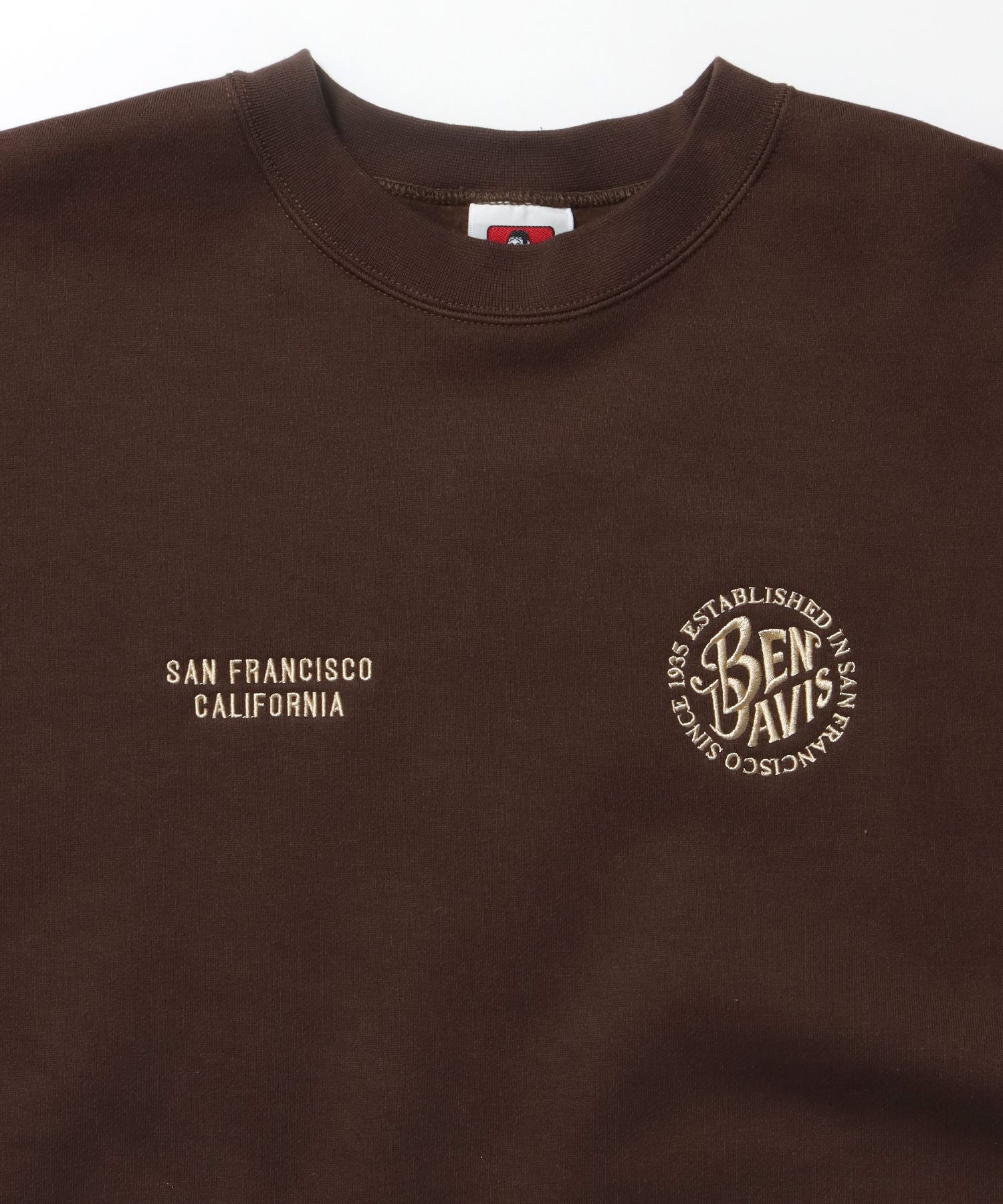 CIRCLE EMB CREW / スウェット ラグラン クルーネック 刺繍 裏起毛 ブラウン