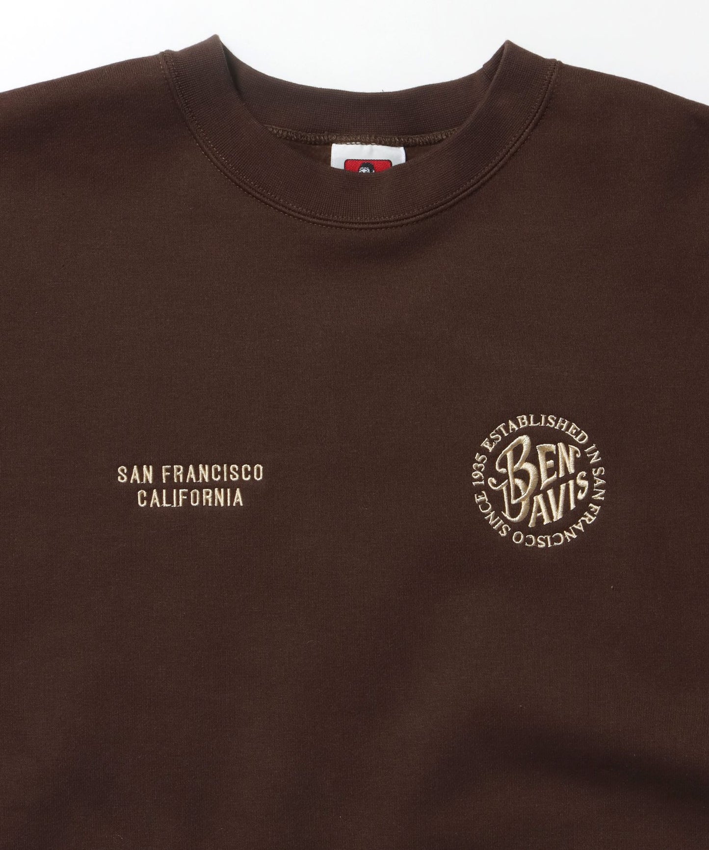 CIRCLE EMB CREW / スウェット ラグラン クルーネック 刺繍 裏起毛 ブラウン