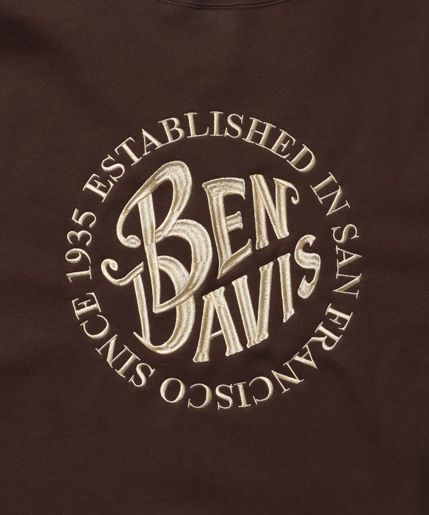 CIRCLE EMB CREW / スウェット ラグラン クルーネック 刺繍 裏起毛 ブラウン