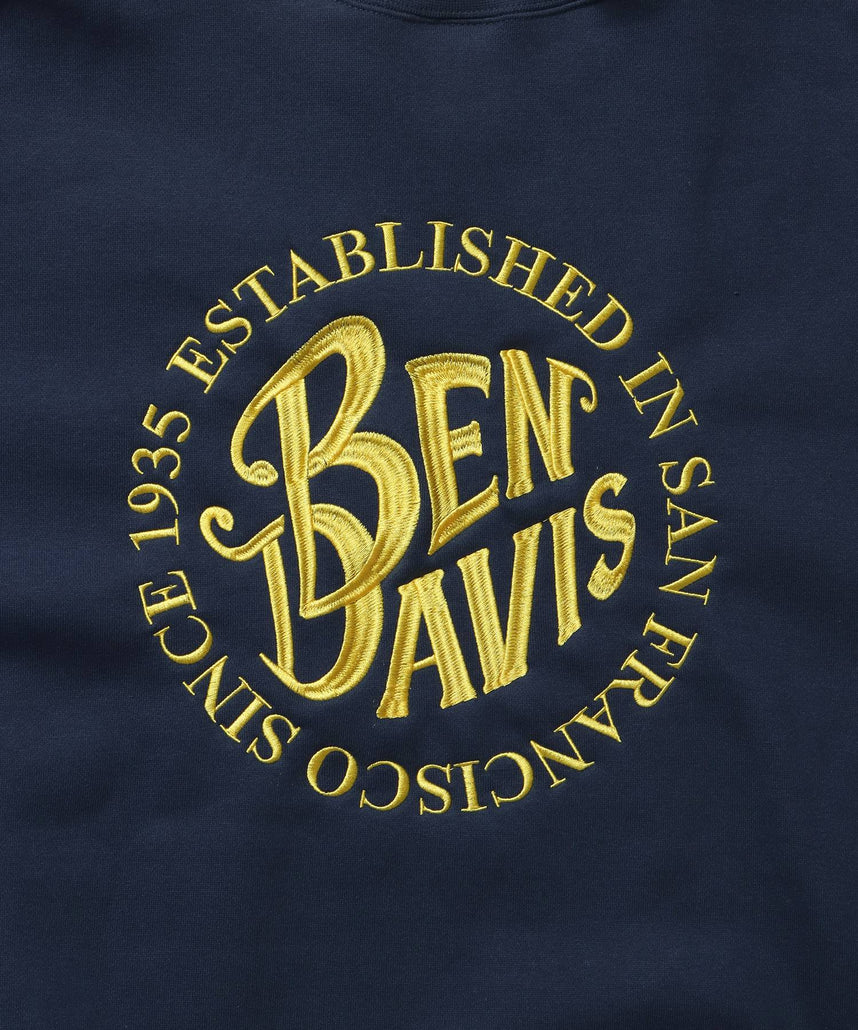 CIRCLE EMB CREW / スウェット ラグラン クルーネック 刺繍 裏起毛 ブルーグレー