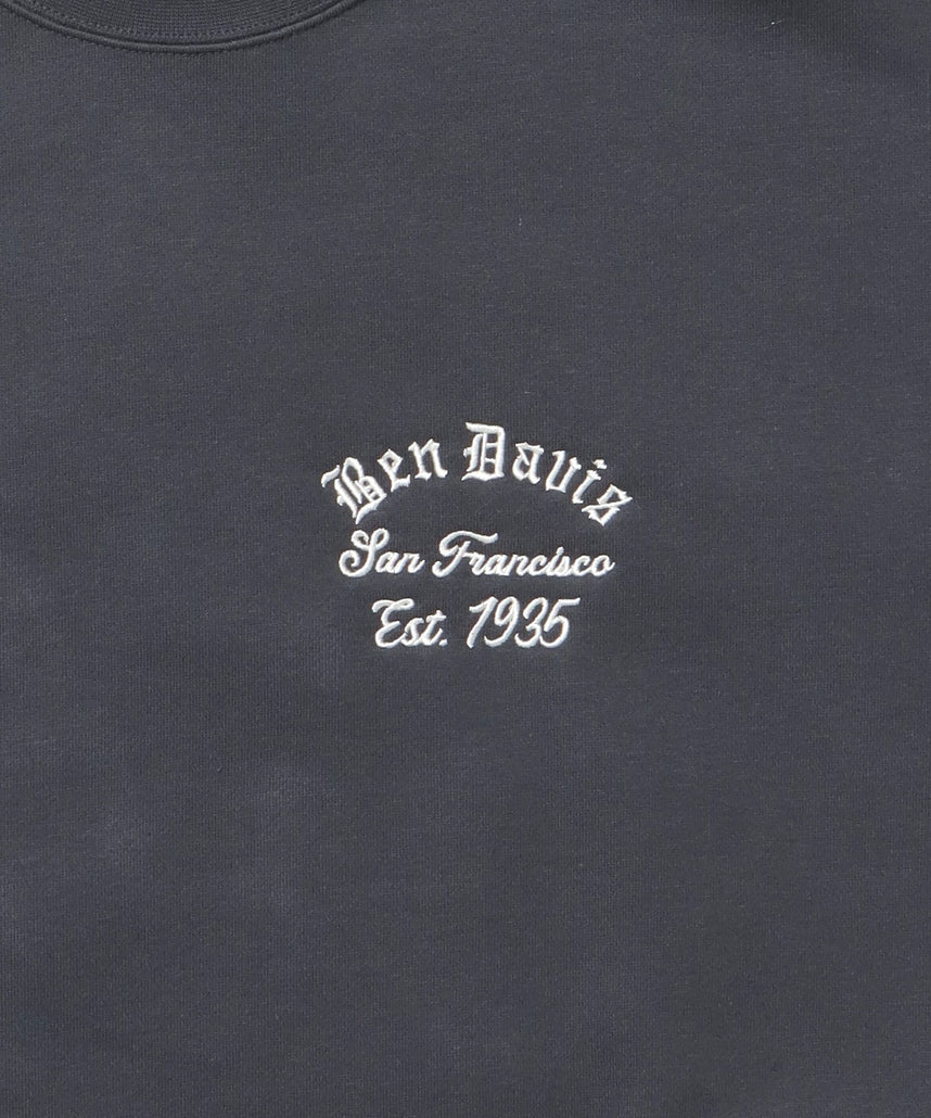 LOWRIDE EMB CREW / スウェット ラグラン クルーネック 刺繍 裏起毛 ラグラン チャコール