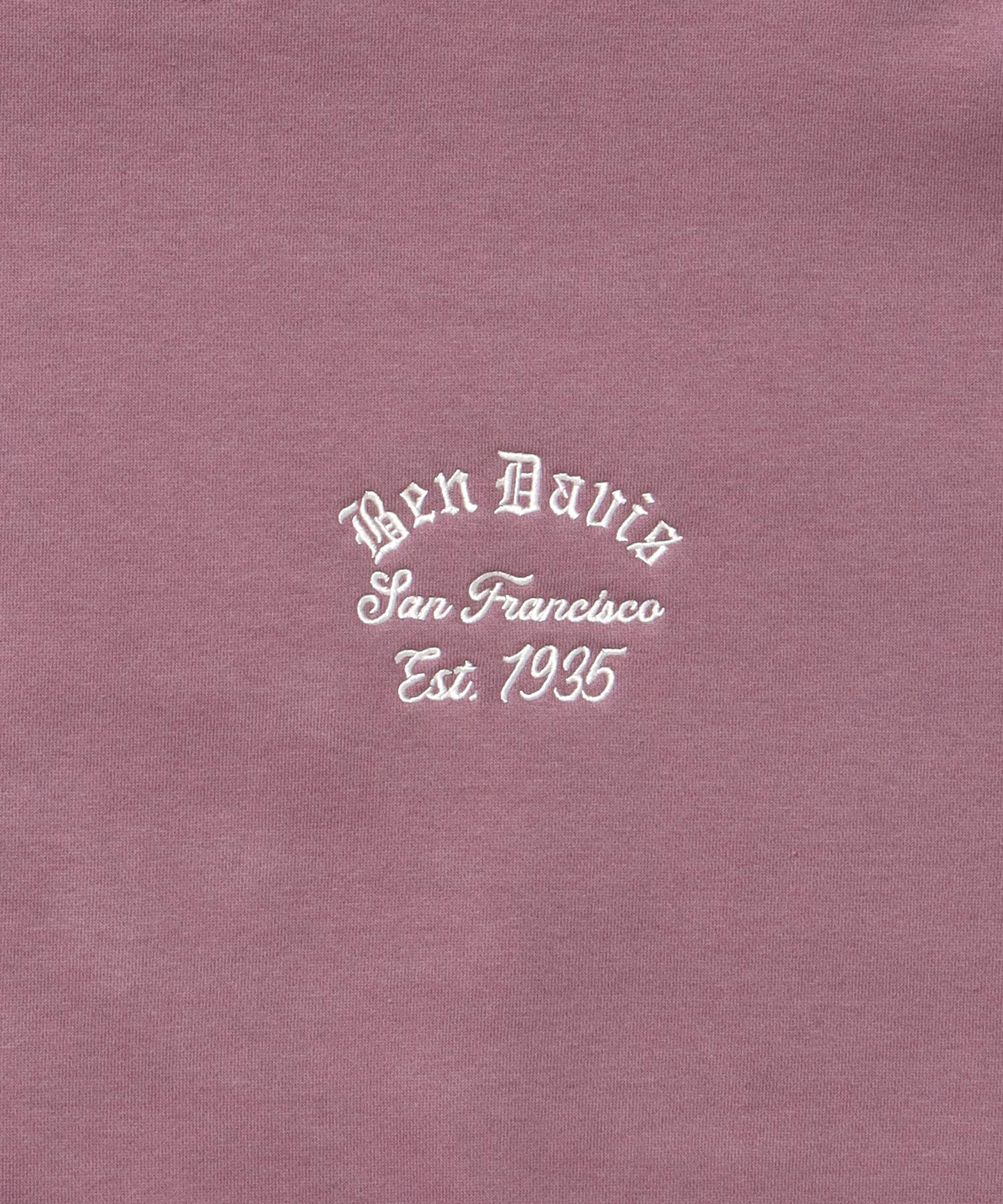 LOWRIDE EMB CREW / スウェット ラグラン クルーネック 刺繍 裏起毛 ラグラン ピンク