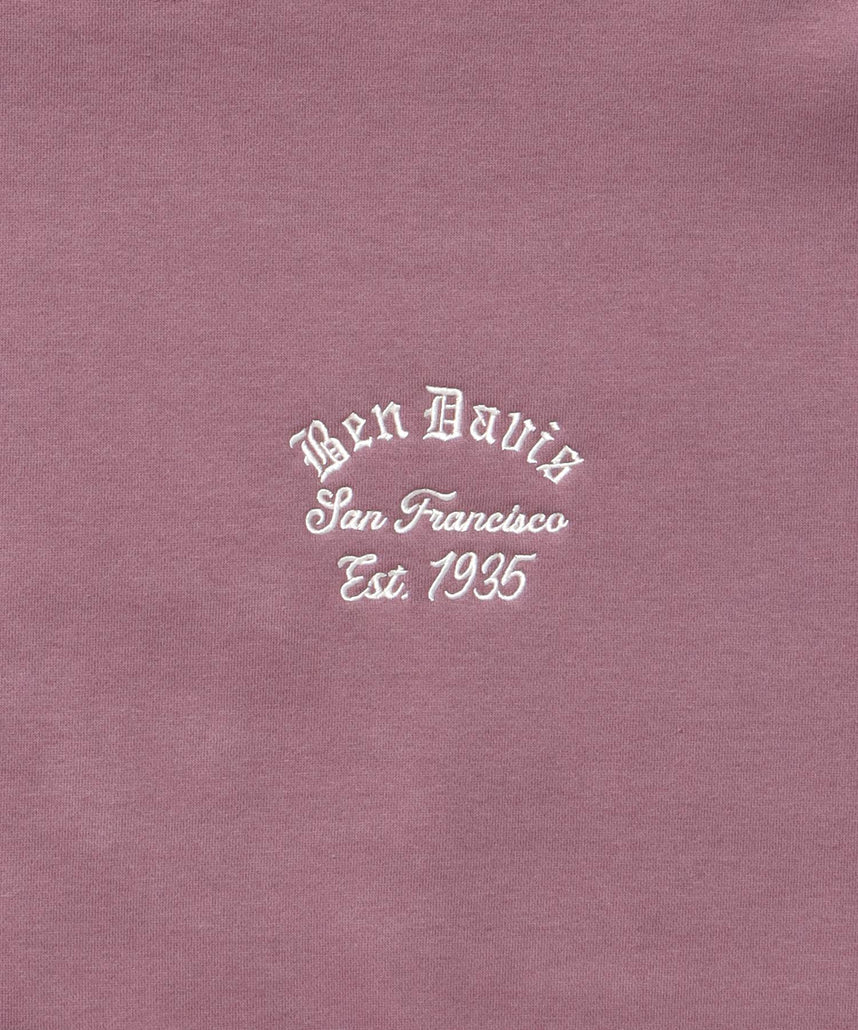 LOWRIDE EMB CREW / スウェット ラグラン クルーネック 刺繍 裏起毛 ラグラン ピンク