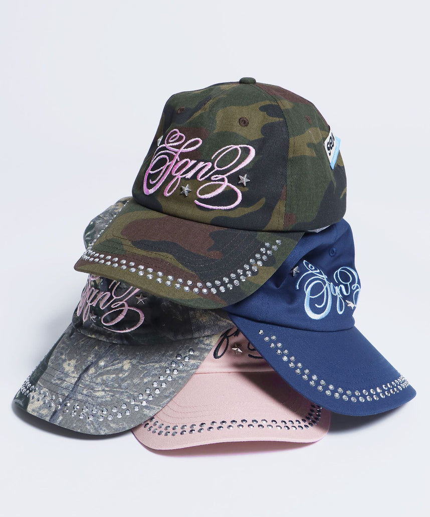 ※WEB限定 / ラインストーンロゴキャップ / sqnz studs cap ネイビー