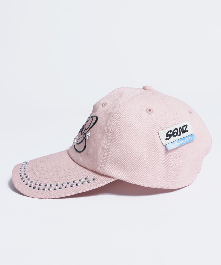 ※WEB限定 / ラインストーンロゴキャップ / sqnz studs cap ライトピンク