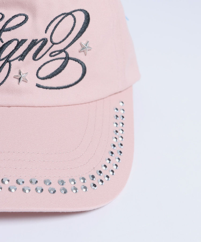 ※WEB限定 / ラインストーンロゴキャップ / sqnz studs cap ライトピンク
