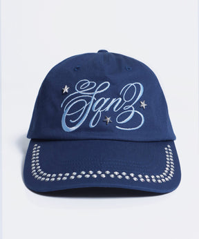 sqnz studs cap / キャップ 帽子 スタッズ 刺繍 ネイビー