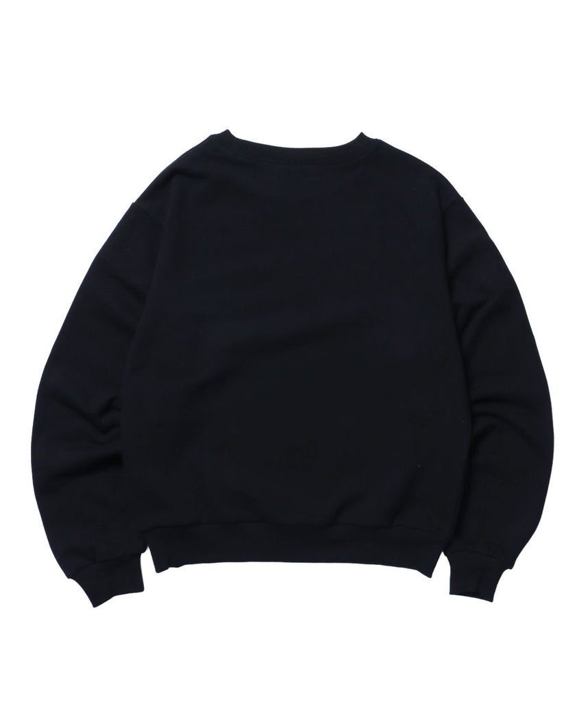 sqnz star studs logo sweat / ワンポイント プリント スウェット クルーネック 裏毛 ブラック