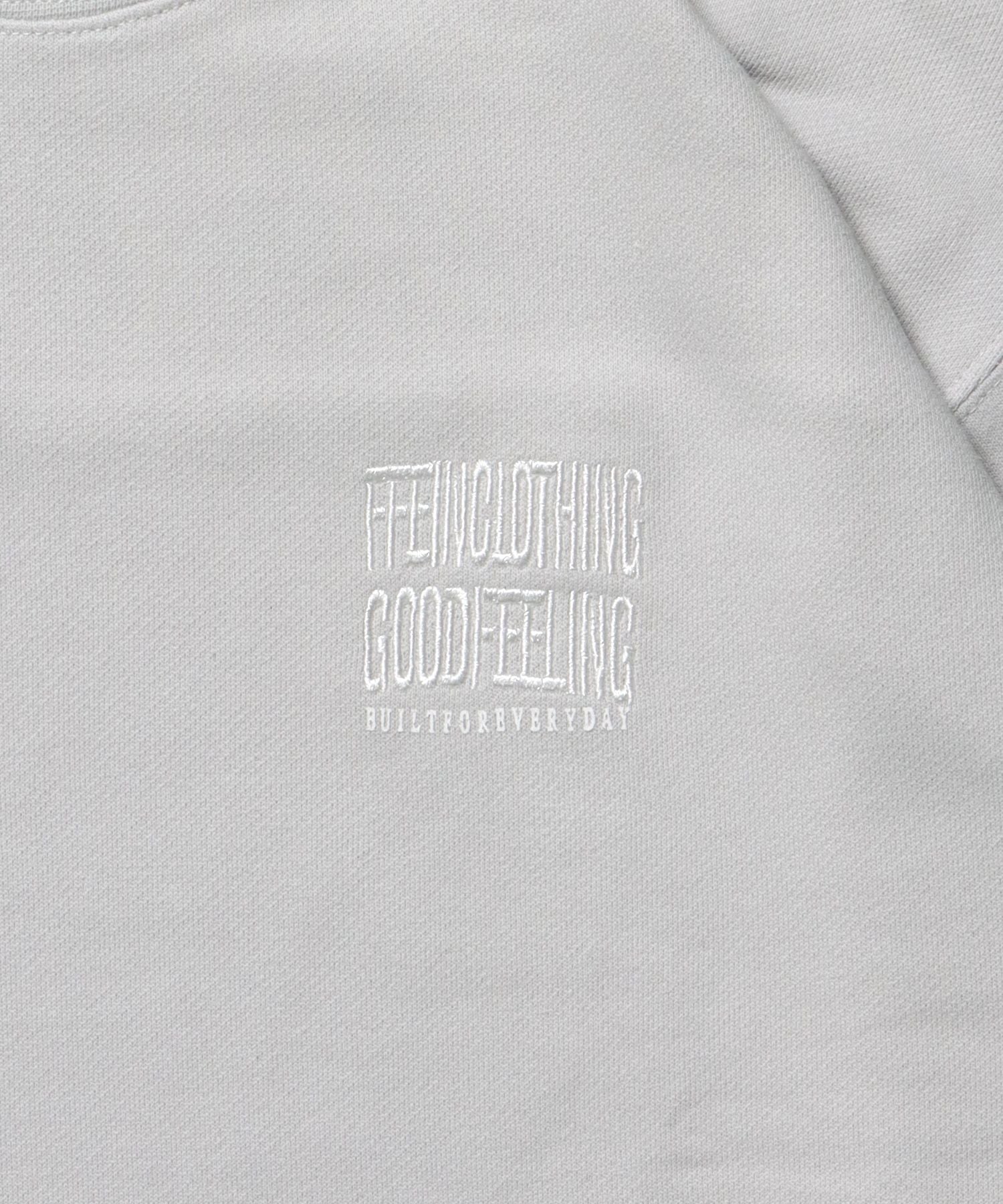 ヘビーウエイトワンポイント刺繍スウェット / スウェット トレーナー 裏毛 クルーネック ワンポイント ライトグレー