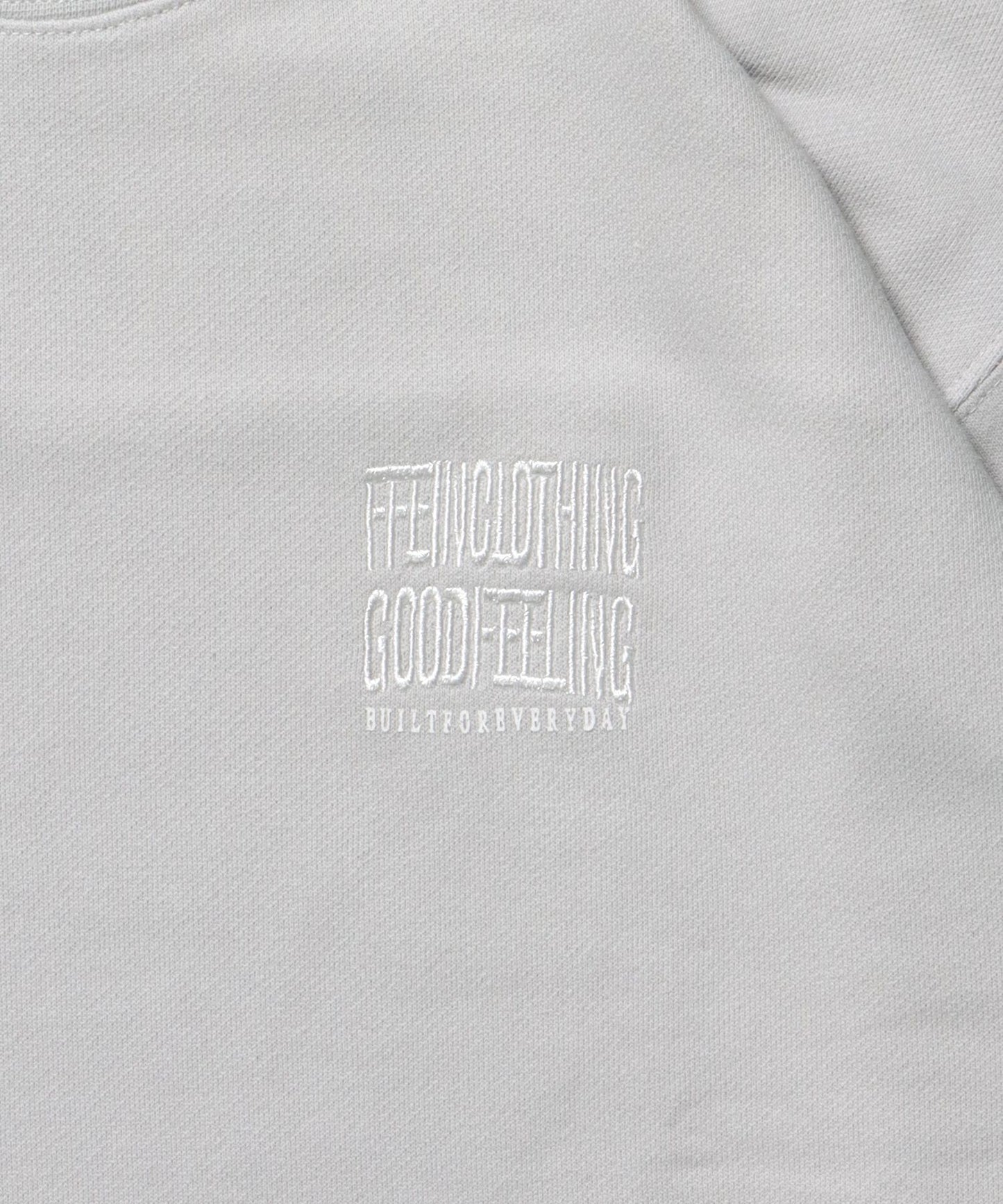 ヘビーウエイトワンポイント刺繍スウェット / スウェット トレーナー 裏毛 クルーネック ワンポイント ライトグレー