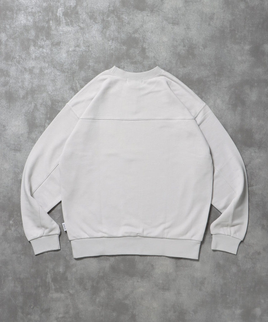 ヘビーウエイトワンポイント刺繍スウェット / スウェット トレーナー 裏毛 クルーネック ワンポイント ライトグレー