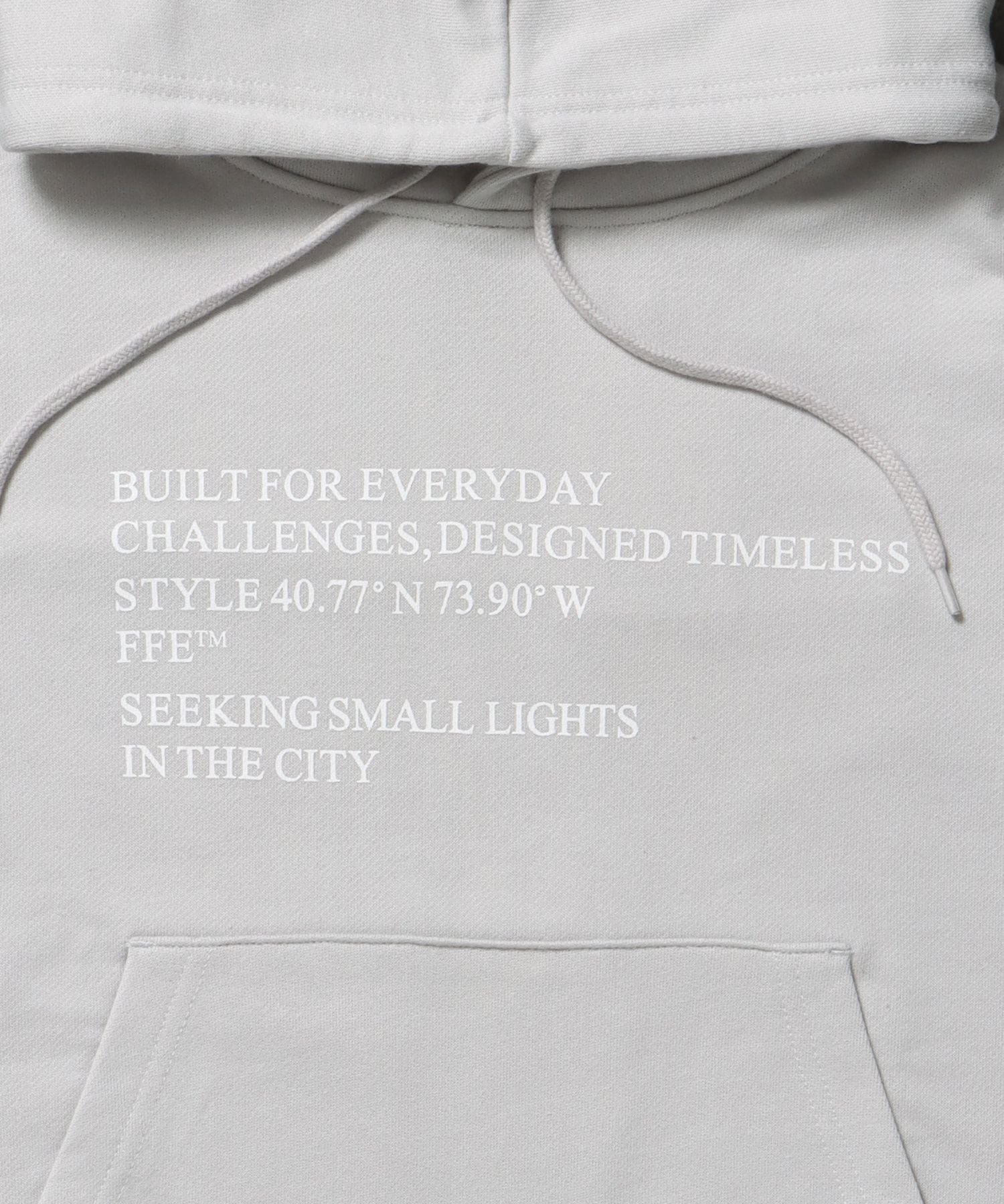 ヘビーウエイトメッセージプルパーカー / プルオーバー パーカー 裏毛 プリント フーディ ライトグレー