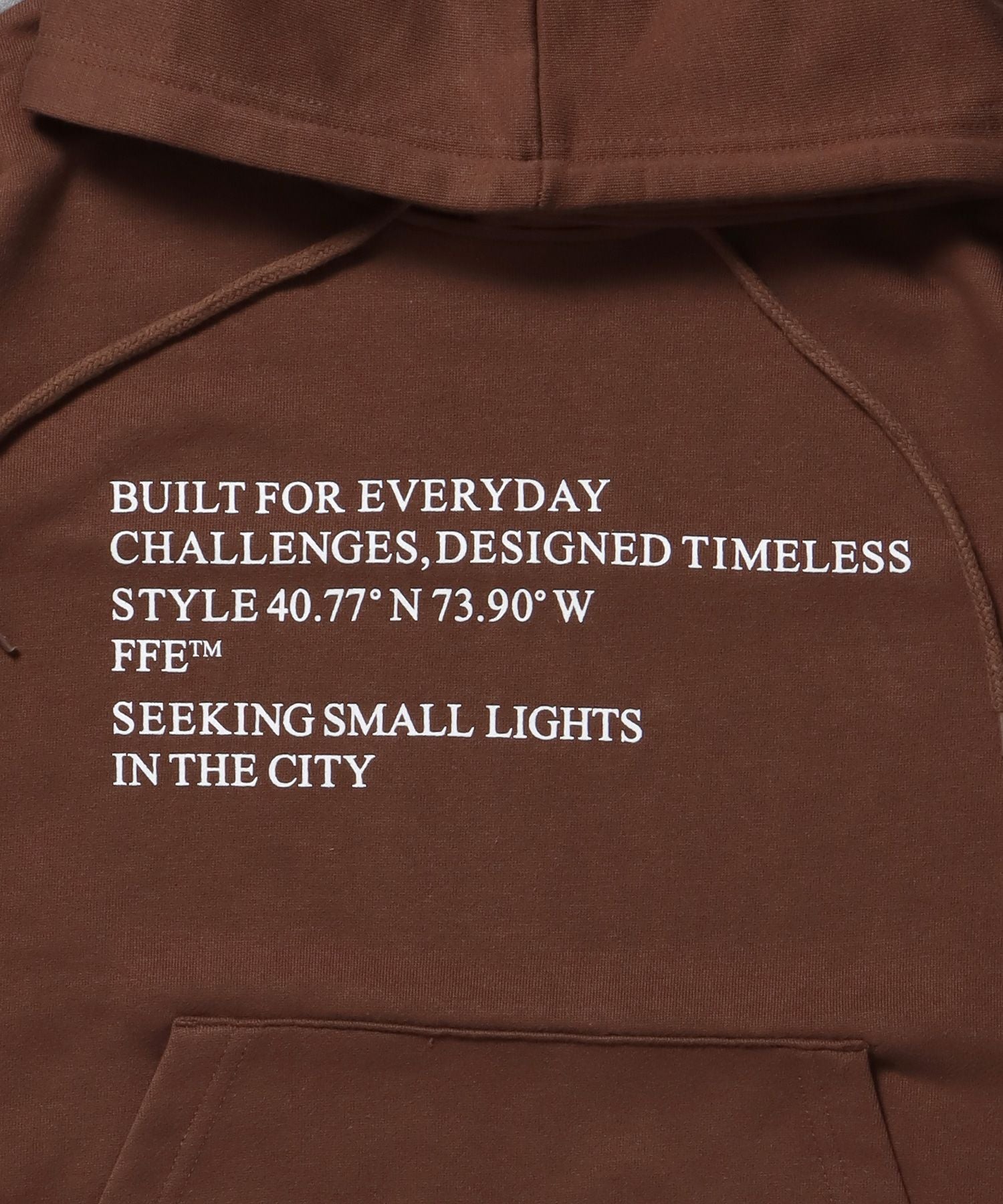 ヘビーウエイトメッセージプルパーカー / プルオーバー パーカー 裏毛 プリント フーディ ブラウン