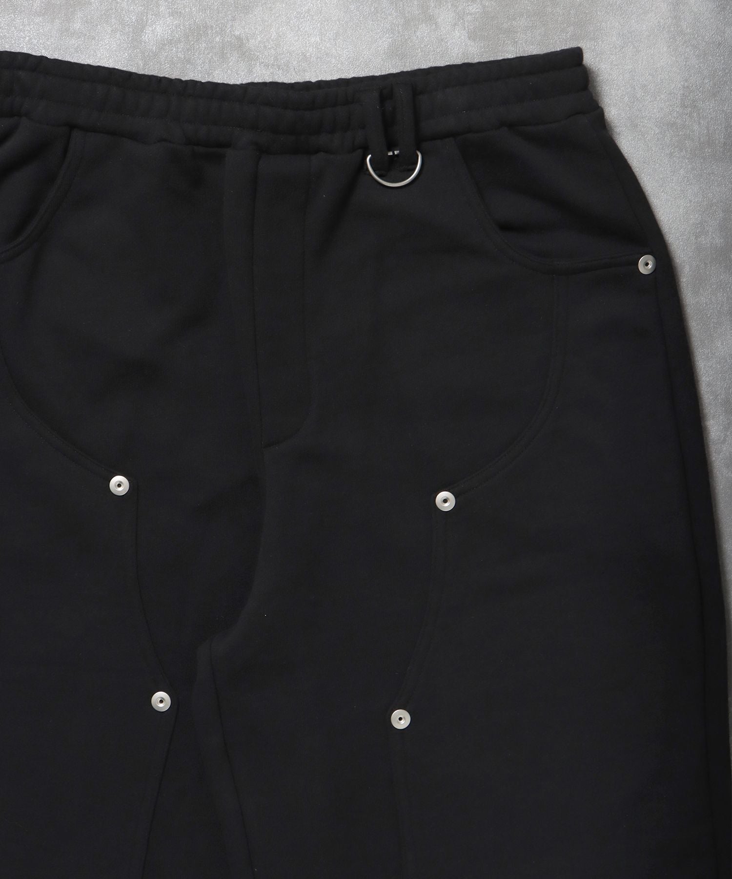 ダブルニーバギースウェットパンツ 12oz / ダブルニー スウェット 裏毛 パンツ リベット ブラック