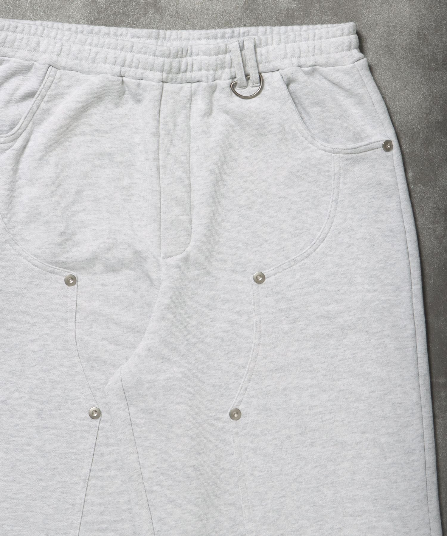 ダブルニーバギースウェットパンツ 12oz / ダブルニー スウェット 裏毛 パンツ リベット アッシュグレー