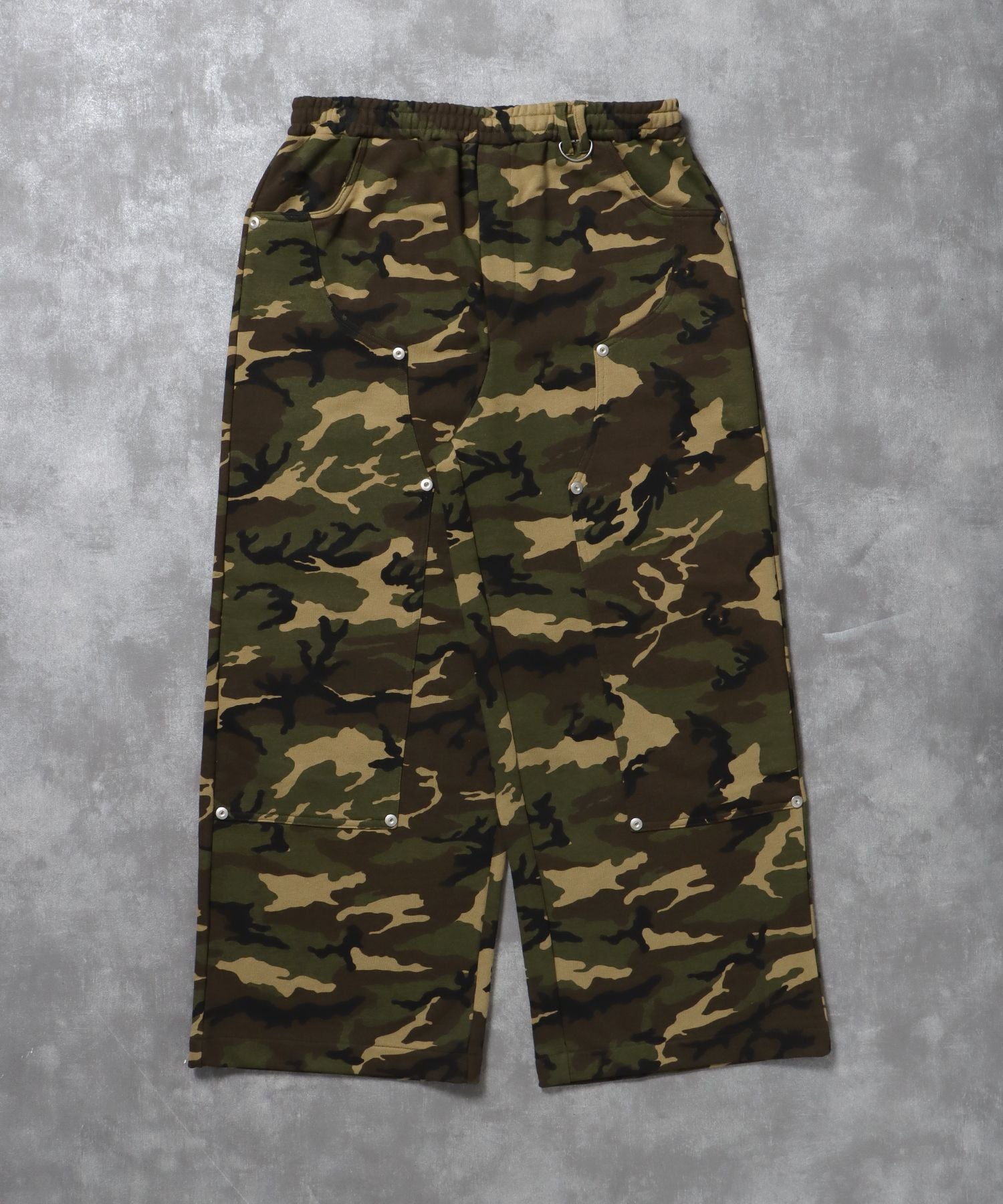 【FFEIN(フェイン)】ダブルニーパギースウェットパンツ / ダブルニー スウェット 裏毛 パンツ リベット 柄80