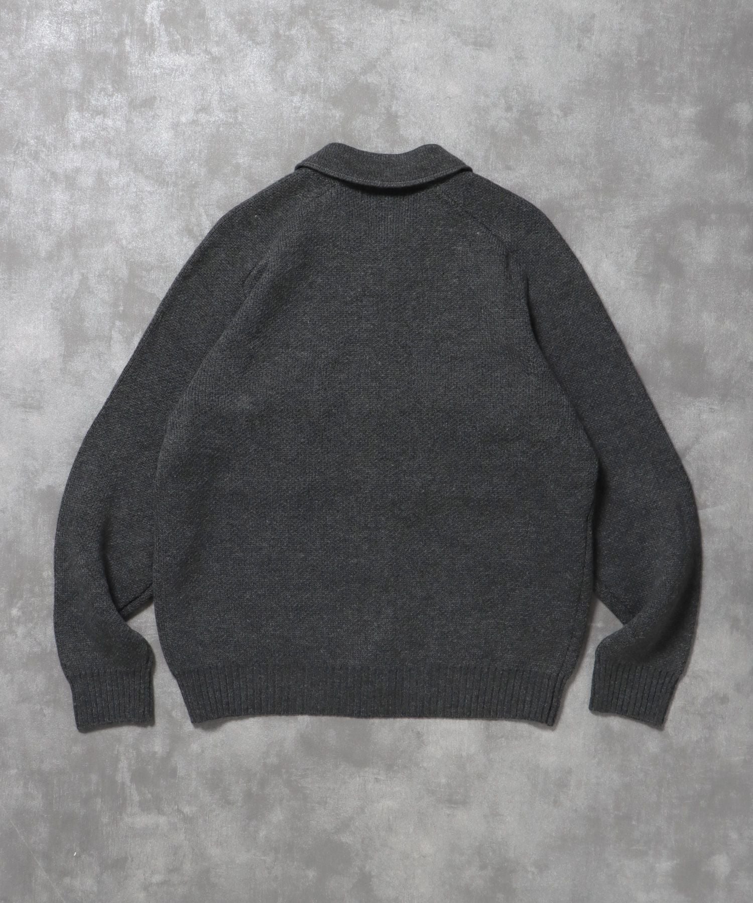 ダブルポケットニットジャケット / ジャケット ニット ビスネーム シンプル ポケット グレー