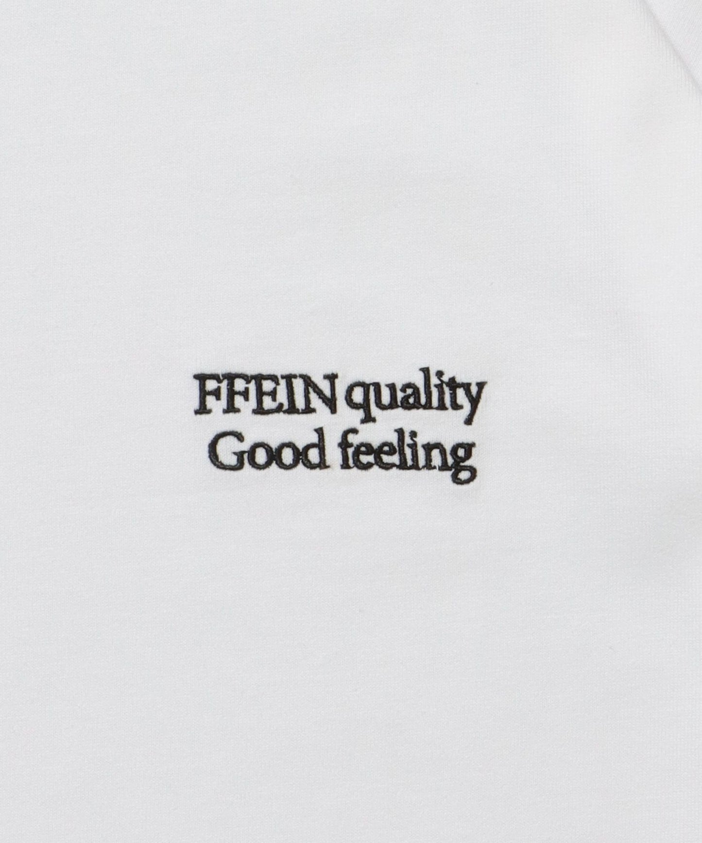 ワンポイントロゴ刺繍ロンT / ロンT 刺繍 ロゴ クルーネック ワンポイント 長袖 ホワイト